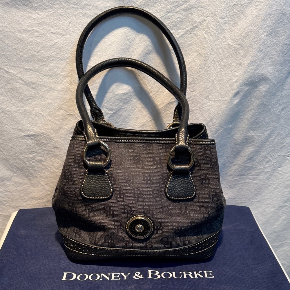 Dooney & Bourke Black and Dark Gray Shoulder Bag